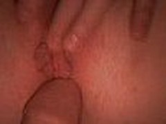 Wife fingers her clit whilst her husband pokes her until that hottie squirts all over her husbands hard  cock.