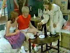 Brother&,#039,s ally and girlfriend playing to the doctor when mamma  comes-Retro