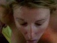 Sexy wife sucks her husband and acquires rewarded with a wonderful faceload of cum.