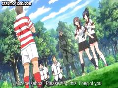 Busty, young Manga gals get gang banged by the soccer team