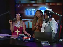 The hosts this day are wearing holy outfits. The blonde female host looks so hawt dressed like a hawt nun, and also the male host as a hawt monk. Other wench tells a story about her night out in the club and her experience with a man. They pledge her of her sins and splash her with water! Check it out.