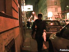 The streets at night can be a very dangerous place for such a pretty brunette. She's safer with me in that restroom, engulfing my dick like a whore! All it was needed was a short conversation and some valuable old cash. The dark brown started to strip and showed a smokin' hot body previous to giving me head.